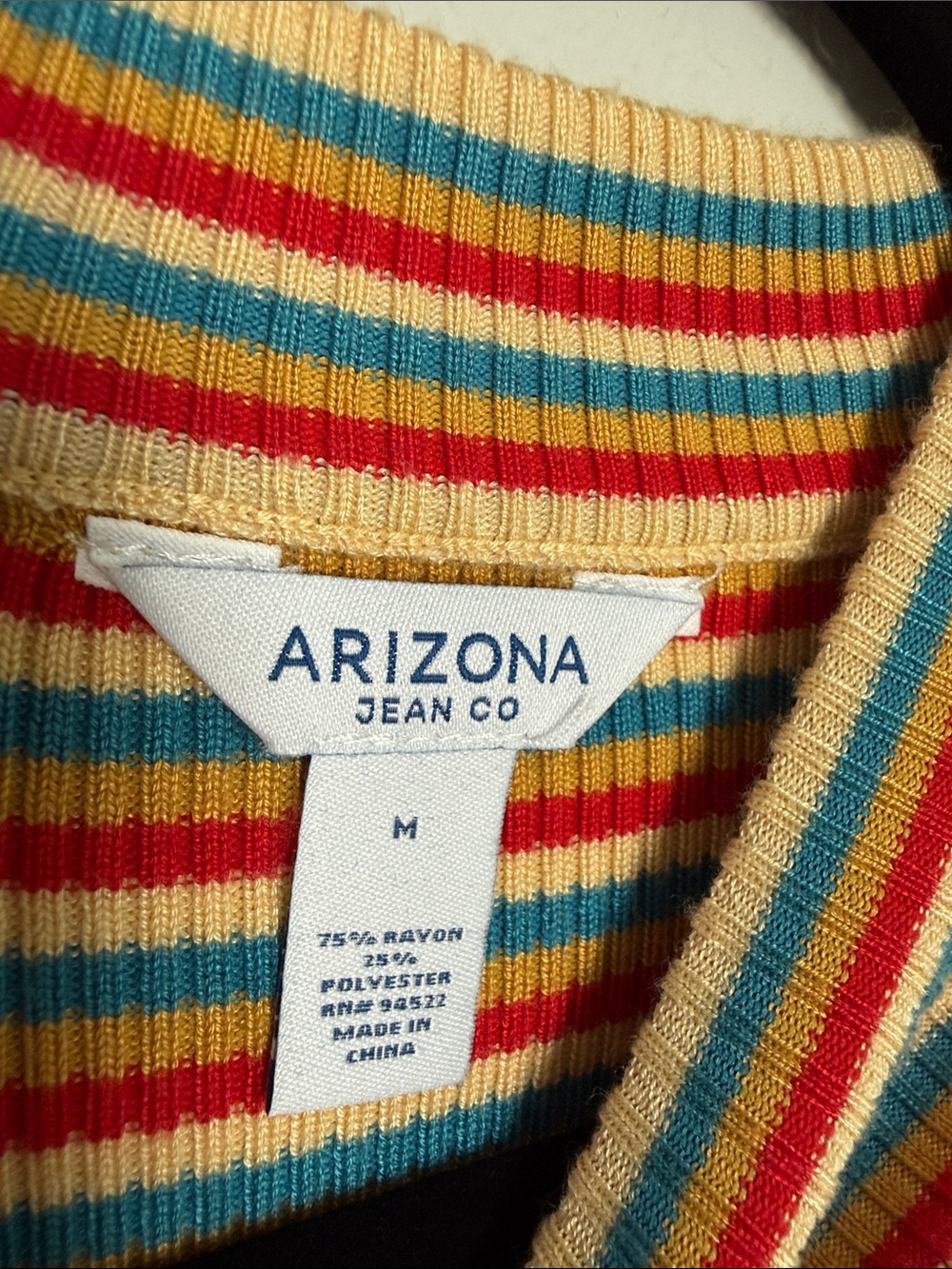 Striped Long-Sleeve Ribbed Top in Multi-Color - Picture 2 of 3